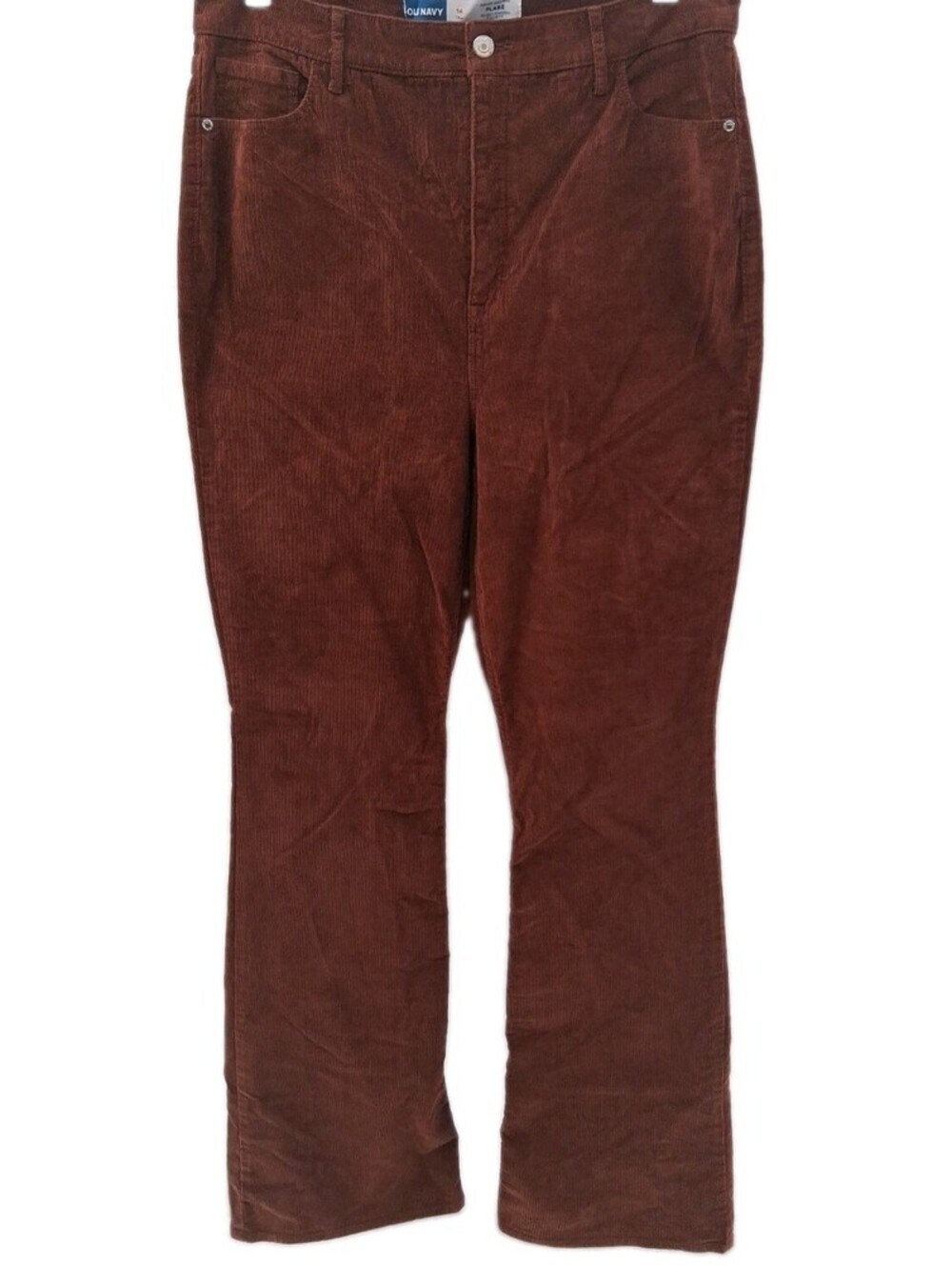 Old Navy Corduroy Pants Women's 14 Tall Brown Higher High Rise Flare Casual